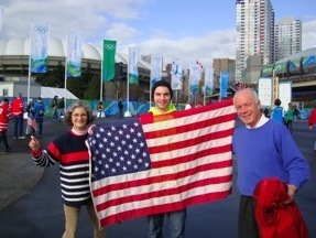 Marilyn with son and husband at the Olympics